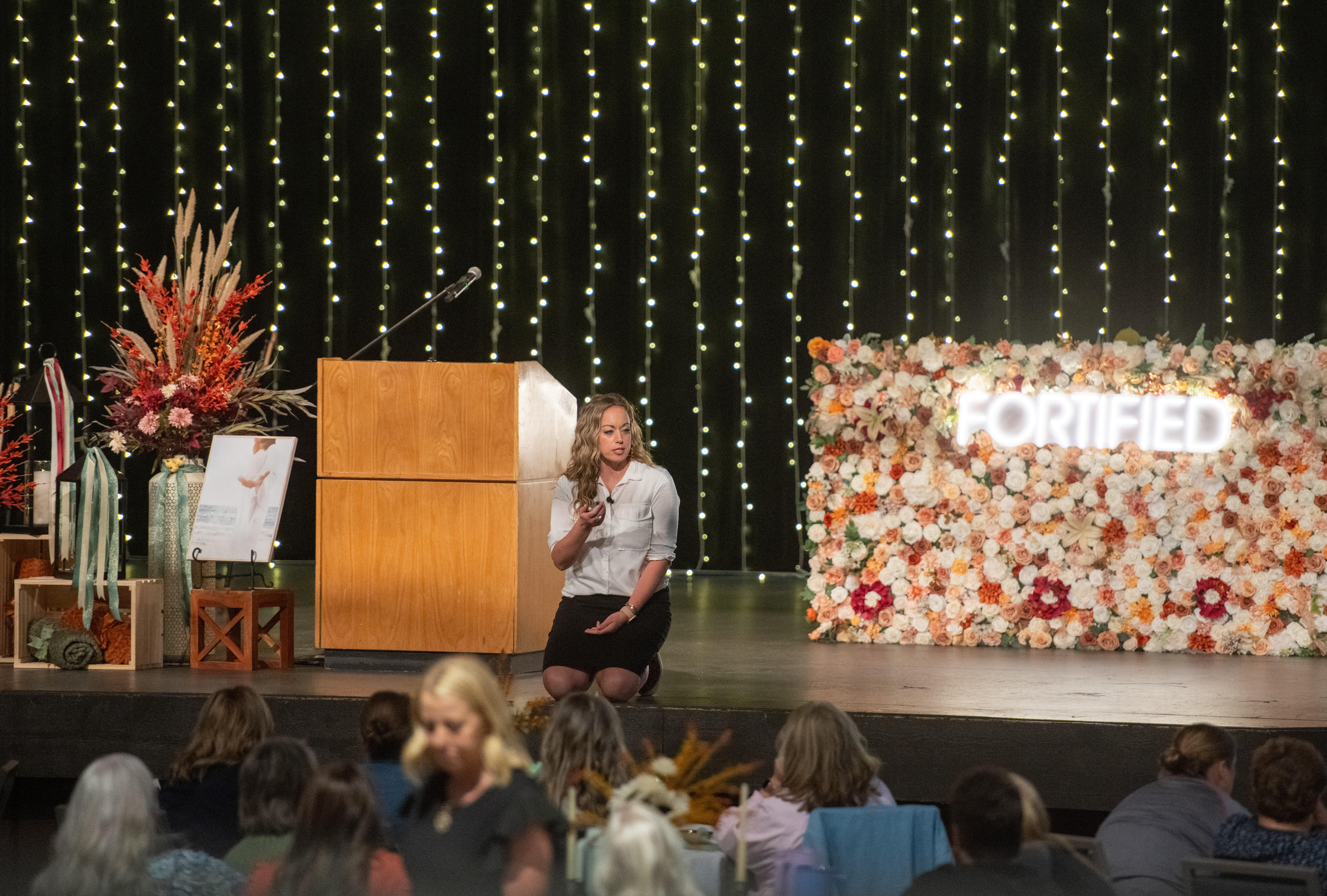 Julie speaking at the Fortified event